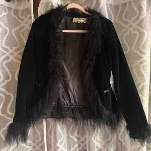 Banana USA Black Soft Fur Coat